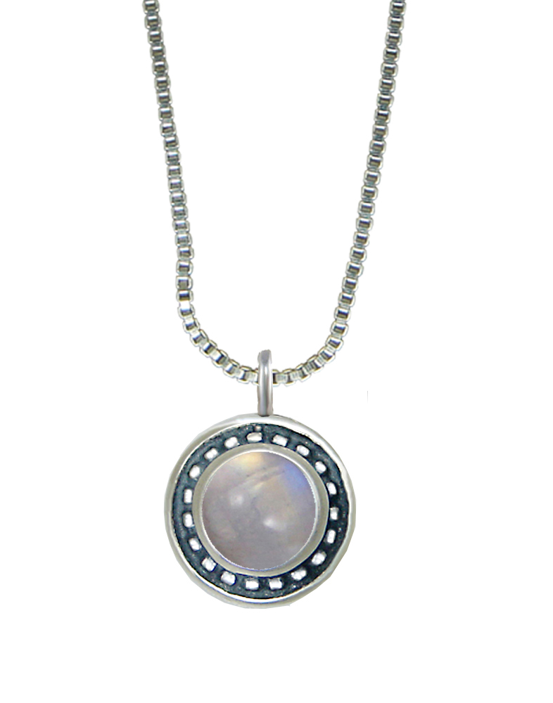 Sterling Silver Little Rainbow Moonstone Pendant Necklace Sterling Silver Little Rainbow Moonstone Pendant Necklace